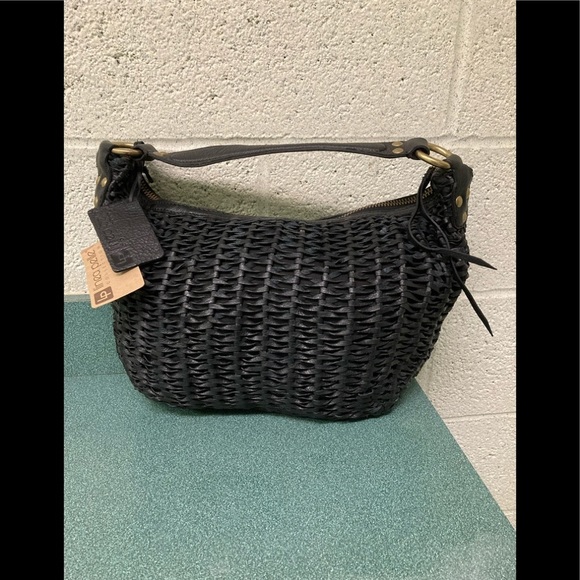 Linea Pelle Woven Leather Black Bag BNWT!! - Picture 2 of 16